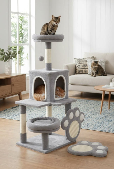 CARLA HOME Large Cat Tree Tower with Condo & Sisal Scratching Posts