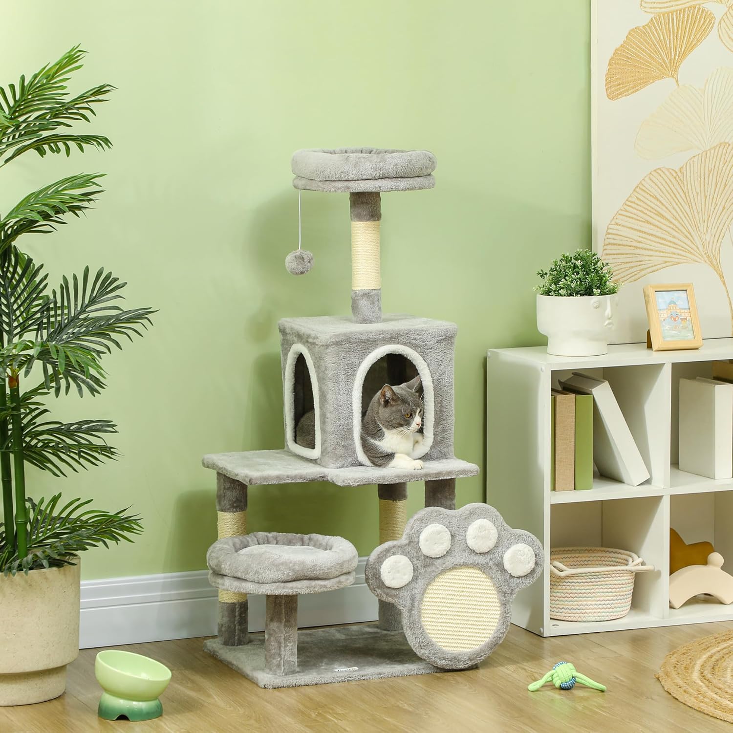 CARLA HOME Large Cat Tree Tower with Condo & Sisal Scratching Posts