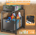 CARLA HOME Height-Adjustable 2-Tier Under Sink Organizer with Sliding Drawers - 1 Pack