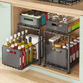 CARLA HOME Height-Adjustable 2-Tier Under Sink Organizer with Sliding Drawers - 2 Pack
