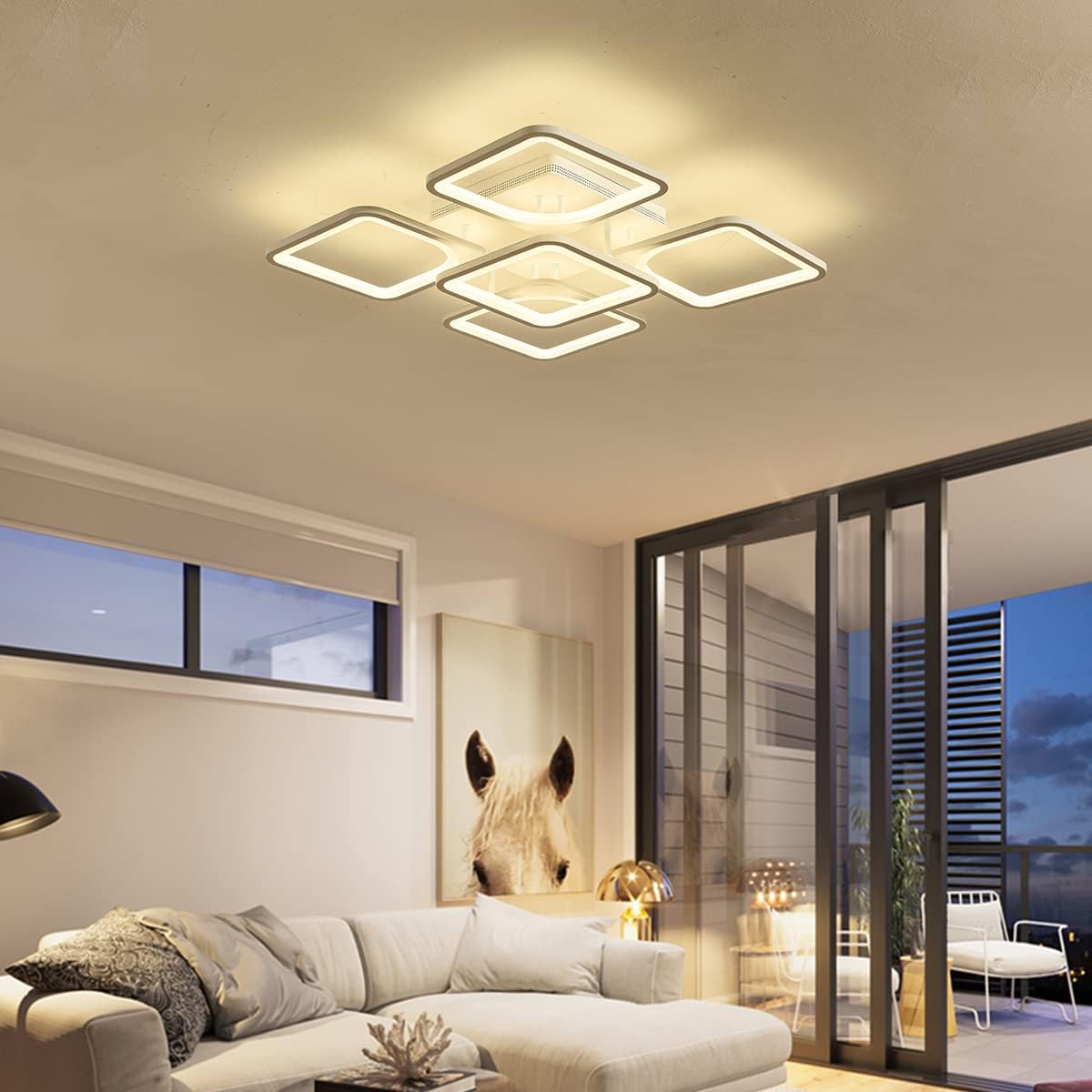Modern LED Ceiling Light Remote Control 60 cm, Dimmable, 4200 Lumens, Energy Efficient - SuperSaverAU - view 2
