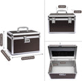 Premium Coffee Small Combination Medicine Lock Box with 4-Compartment Storage Case