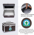 Premium Coffee Small Combination Medicine Lock Box with 4-Compartment Storage Case