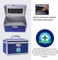 Childproof Locking Combination Medicine Box Blue Medium 31x18x19cm with 4-Compartment Pill Case - SuperSaverAU - view 5