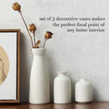 Premium Modern White Ceramic Vase Set - 3 Piece