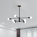 Modern Sputnik Chandelier 8 Light Black, Adjustable 85cm Height, Luxurious Design - SuperSaverAU - view 1