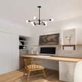 Modern Sputnik Chandelier 8 Light Black, Adjustable 85cm Height, Luxurious Design - SuperSaverAU - view 2