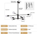 Modern Sputnik Chandelier 8 Light Black, Adjustable 85cm Height, Luxurious Design - SuperSaverAU - view 3