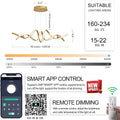 Premium Modern 75W LED Smart Chandelier - Gold