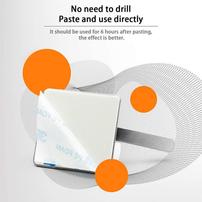 4 Pack Strong Self Adhesive Hooks, Heavy Duty Stainless Steel, 15LB Capacity, 8x5x4 cm