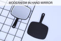 Premium Extra Large Black Handheld Mirror with Handle 31.5x23cm HD Reflection