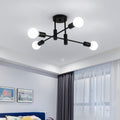 Mid Century Rustic Sputnik Ceiling Light Fixture, 4-Light, 50.8 cm x 24 cm, Adjustable Arms - SuperSaverAU - view 1