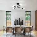 Mid Century Rustic Sputnik Ceiling Light Fixture, 4-Light, 50.8 cm x 24 cm, Adjustable Arms - SuperSaverAU - view 3