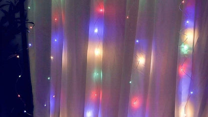 300 LEDs Fairy Curtain Lights with Remote Control, 8 Modes, 3x3m, Multicolor