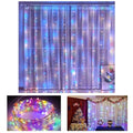 300 LEDs Fairy Curtain Lights with Remote Control, 8 Modes, 3x3m, Multicolor - SuperSaverAU - view 4