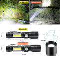 7 Modes Waterproof Rechargeable UV Light Flashlight Torch 15.5x2.5cm for Camping - SuperSaverAU - view 2