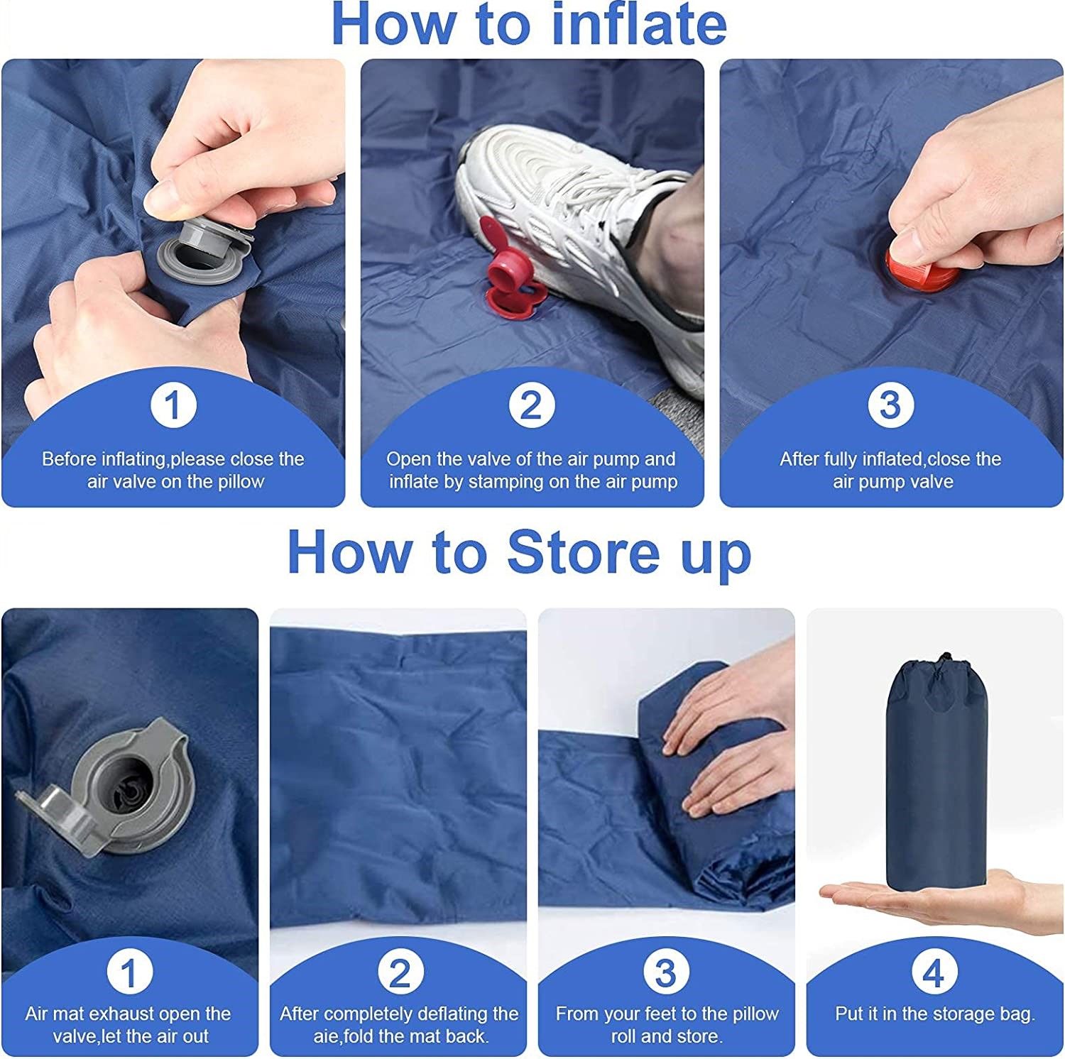 Premium Inflatable Camping Sleeping Pad with Pillow