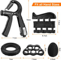 Premium Adjustable Hand Gripper Workout Kit with Counter - 5 Pack