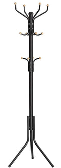 Premium Black Metal Coat Rack Stand Hat Hanger 182cm with 12 Hooks