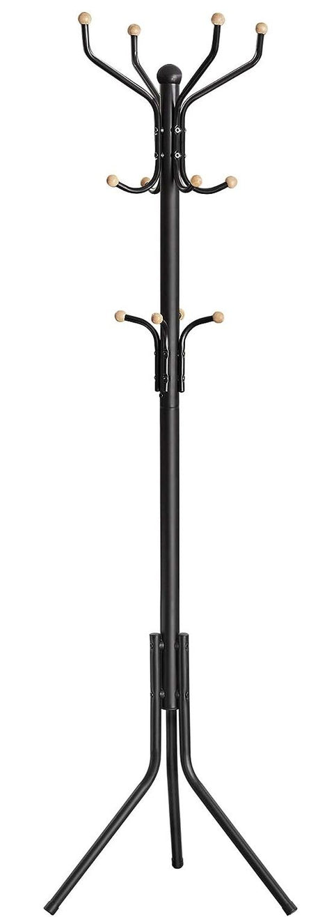 Premium Black Metal Coat Rack Stand Hat Hanger 182cm with 12 Hooks
