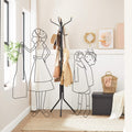 Premium Black Metal Coat Rack Stand Hat Hanger 182cm with 12 Hooks