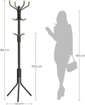Premium Black Metal Coat Rack Stand Hat Hanger 182cm with 12 Hooks