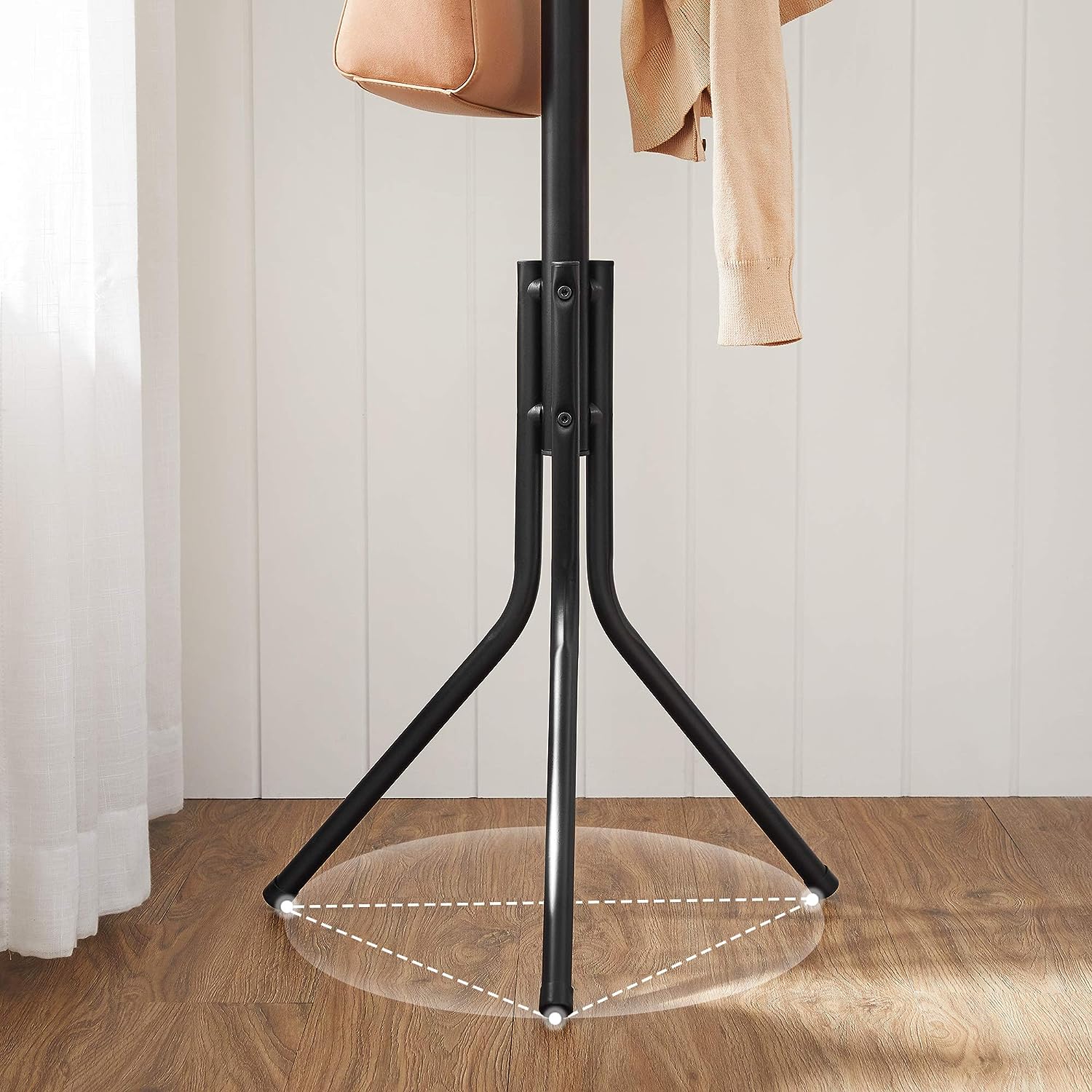 Premium Black Metal Coat Rack Stand Hat Hanger 182cm with 12 Hooks