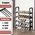 Premium 4-Layer Shoe Rack – Black Durable Iron Frame