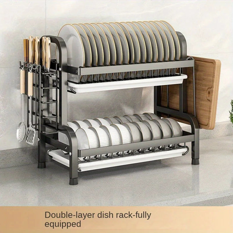 Compact Rust-Proof Dish Drying Rack Set - SuperSaverAU - view 1