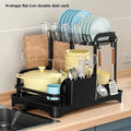 2 Tier Dish Drainer Rack with Drain Basket - Space-Saving, Durable, Easy to Clean - SuperSaverAU - view 2
