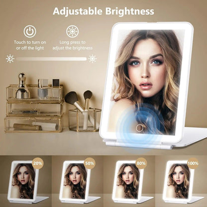LED Travel Makeup Mirror 3 Light Modes USB
