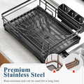 Large Black Dish Drying Rack with Drainboard - SuperSaverAU - view 4