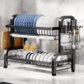 Premium Compact 2-Tier Dish Drying Rack – with Drainboard