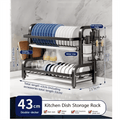 Premium Compact 2-Tier Dish Drying Rack – with Drainboard