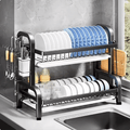 Premium Compact 2-Tier Dish Drying Rack – with Drainboard