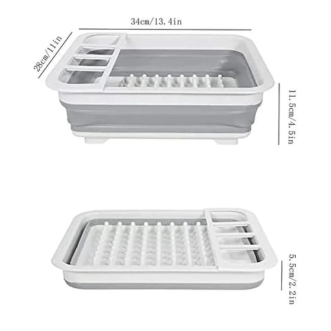 Foldable Kitchen Dish Rack Storage Tray - Space-Saving, Durable Plastic, 0.429 kg - SuperSaverAU - view 1