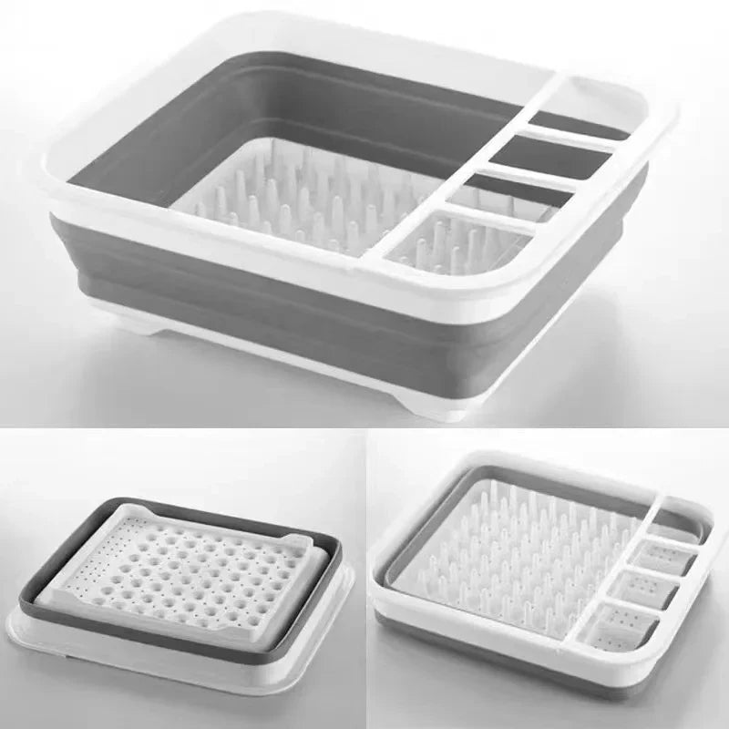 Foldable Kitchen Dish Rack Storage Tray - Space-Saving, Durable Plastic, 0.429 kg - SuperSaverAU - view 7