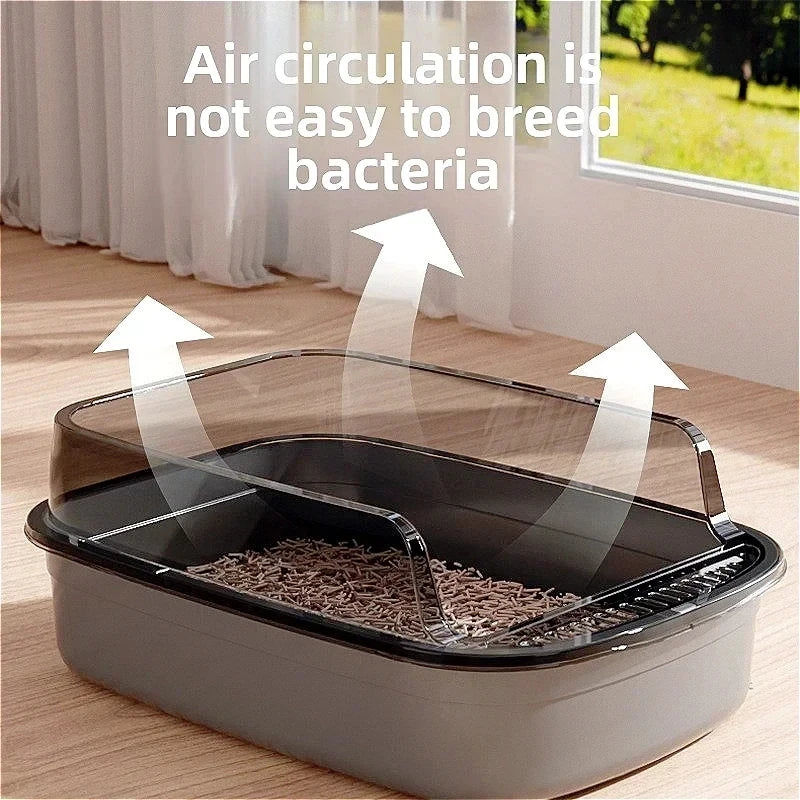 High Side Cat Litter Box with Scoop - Durable, Easy Clean, Enhanced Privacy, 0.378 kg - SuperSaverAU - view 1