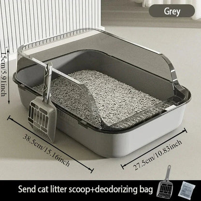 High Side Cat Litter Box with Scoop - Durable, Easy Clean, Enhanced Privacy, 0.378 kg