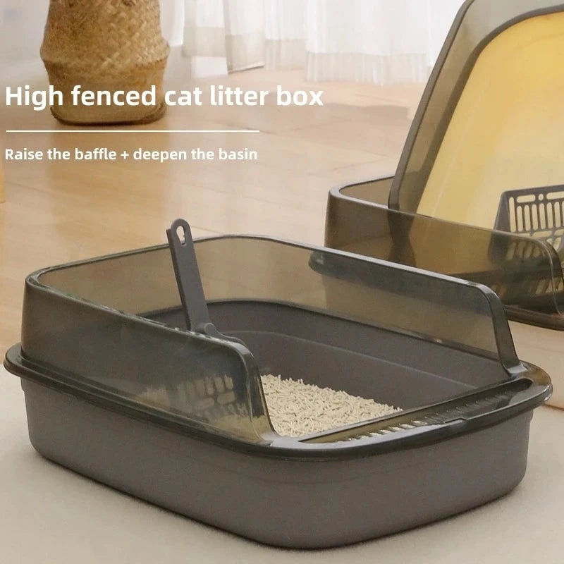 High Side Cat Litter Box with Scoop - Durable, Easy Clean, Enhanced Privacy, 0.378 kg