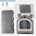 Soft Indoor Dog House & Bed, Washable Grey for Small Breeds, Lightweight & Portable - SuperSaverAU - view 3