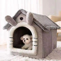 Soft Indoor Dog House & Bed, Washable Grey for Small Breeds, Lightweight & Portable - SuperSaverAU - view 4