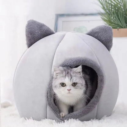 2024 Cat House Bed Soft Washable Grey 36cm for Small Pets, Easy Care