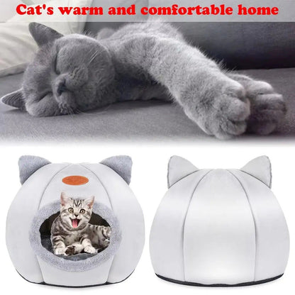 2024 Cat House Bed Soft Washable Grey 36cm for Small Pets, Easy Care