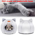 Premium Grey XL Soft Washable Cat House Bed - 39 x 39 x 40cm