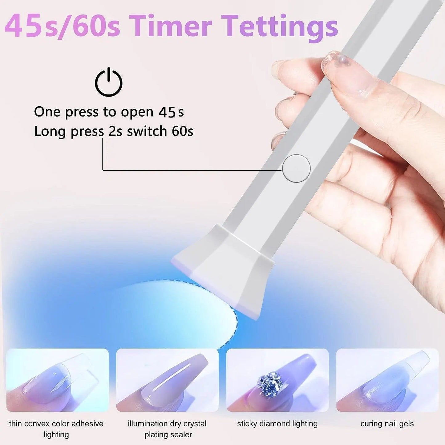 Lightweight UV LED Nail Dryer Lamp - Quick Gel Curing