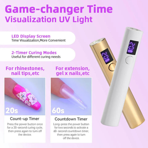Gold Mini UV LED Nail Dryer Lamp - Compact USB Rechargeable - SuperSaverAU - view 2