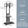Mobile TV Stand with Wheels for 65" TVs, Heavy Duty - SuperSaverAU - view 4