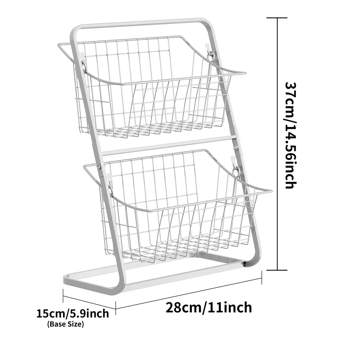 Sturdy White Kitchen Storage Rack for Fruits & Vegetables