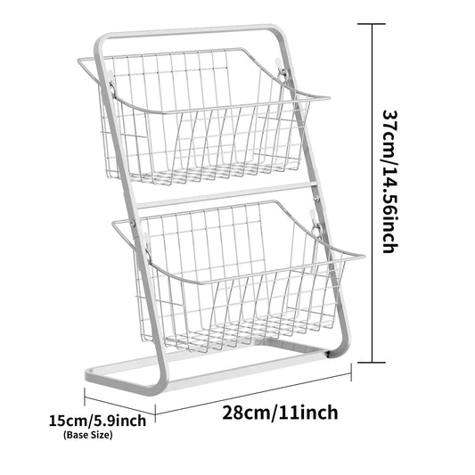 Sturdy White Kitchen Storage Rack for Fruits & Vegetables